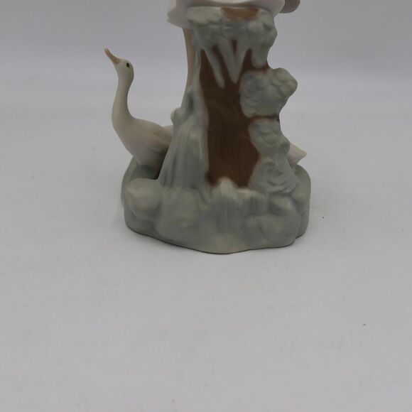 Lladro Vintage Girl With Geese Porcelain Figurine 12” Umbrella Spain Collectible - Picture 10 of 16